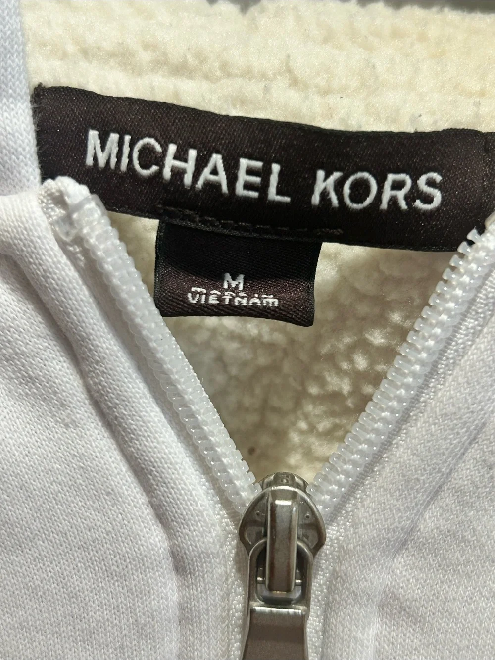 Michael Kors Kids White Full-Zip Hoodie with Logo